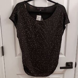 HeartSoul Black Sequin Knit Top SZ M